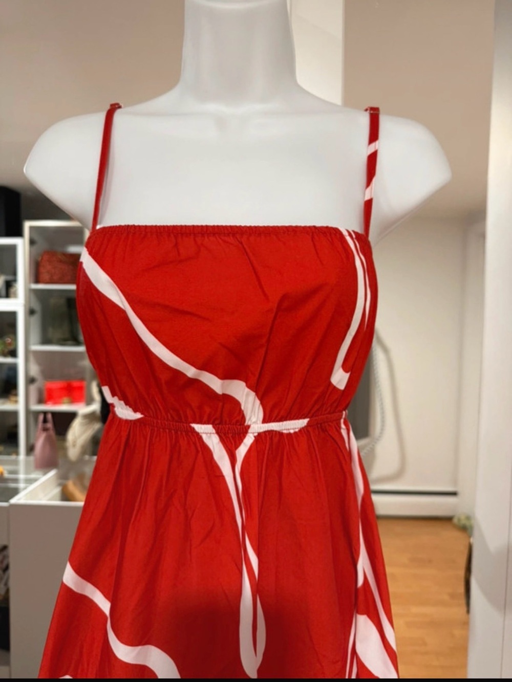 NWT Commense Red & White Maxi Dress - XS - Picture 6 of 10